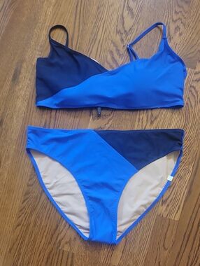 Summersalt Blue and Navy Colorblock Bikini Set Size 12 NwOT